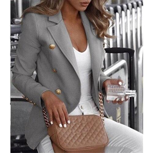 Women Autumn Winter Clothes Bussiness Jacket Plus Size 4XL Casual Veste Femme Slim Button Ladies Lapel Feminino Luxury Coat