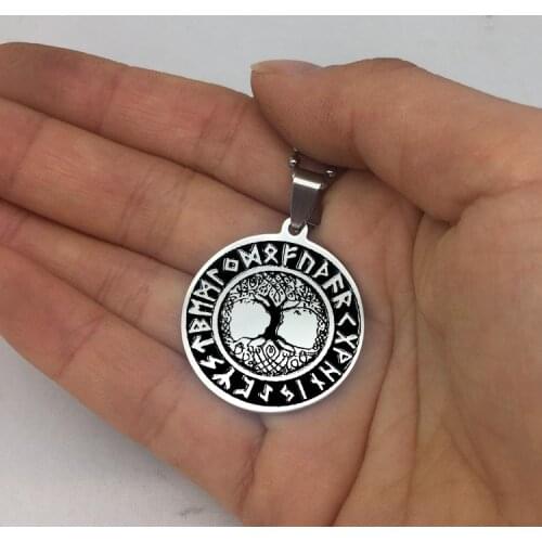 Life Tree Pendant Necklace Stainless Steel Disc Choker Long Beads Chain Necklaces Jewelry Best Gift for Your Friends YP6711