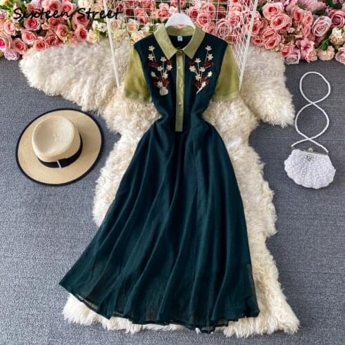 Maxi Dresses for Women Summer Elegant Fashion Embroiderey Chiffon Sexy Dress Y2k Vestido De Mujer Vintage Clothing Women Luxury