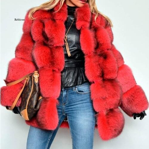 Winter Women High Quality Faux Rabbit Fur Coat Luxury Fur Coat Loose Lapel OverCoat Thick Warm Plus Size Female Plush Coats