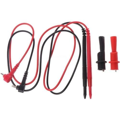 OOTDTY 1 Pair Probe Gold-plated Test Leads for Multimeter Needle Tip + Alligator Pliers