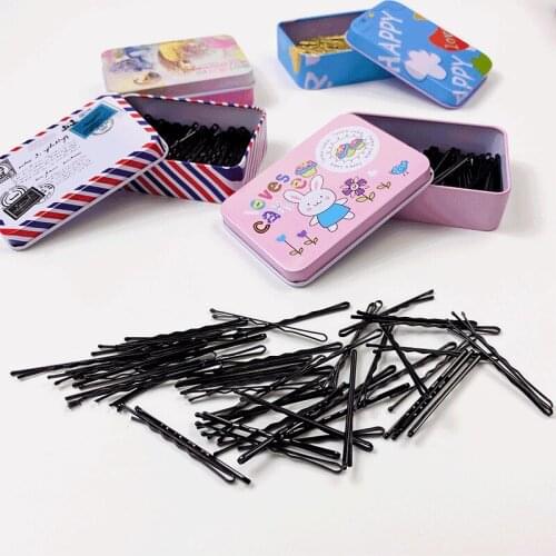 100pcs Black Hairpins For Women Hair Clip Lady Bangs Bobby Pins Invisible Curly Wave Hairgrip Barrette Hair Clips Accessories