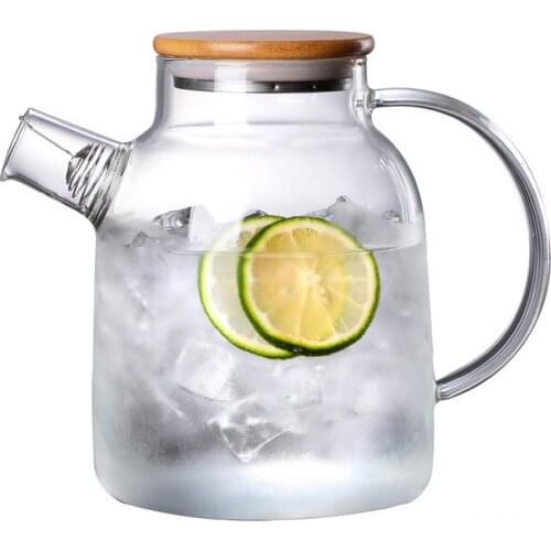 1L/1.8L Borosilicate Glass Teapot Heat-Resistant Large Capacity Water Kettles Transparent Boiling Juice Tea Water Pot with Lid