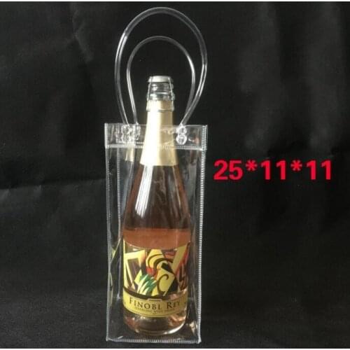 200pcs Portable Plastic Ice Bag Single Bottle Self Sealed Transparent Cooling Bags Drinks Champagn Storage Pouch Food Container