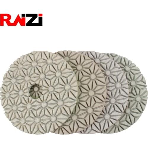 Raizi 100mm Wet 3 Step Diamond Sanding Discs For Granite Marble Stone Abrasive Diamond Polishing Pads Kit