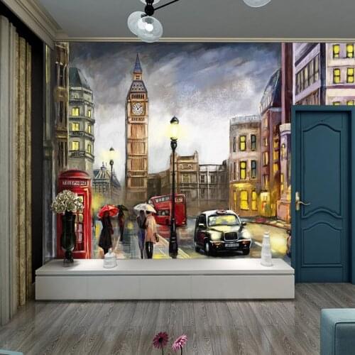 3d Custom Photo European City Painting Style Cityscape Mural Wallpaper Wall Papers Home Decor for Living Room Contact PVC Paper