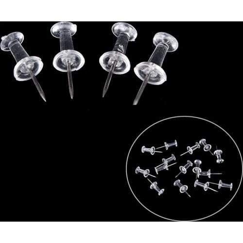 40pcs/set Clear Transparent Plastic Tacks Push Pins Assorted Making Thumb Tacks Cork Board Office School Stationery Supplies