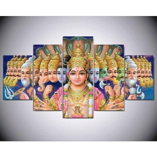 5pcs diy Diamond Painting Cross Stitch India Deities Ganesha full square Diamond Mosaic beaded Embroidery Rhinestones H277