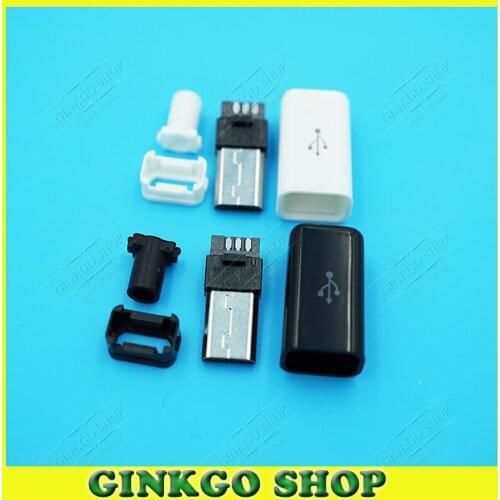 500sets/lot 4 in 1 DIY weldable Male USB Long plug, White and Black color, weldable Long USB male plug for apple style