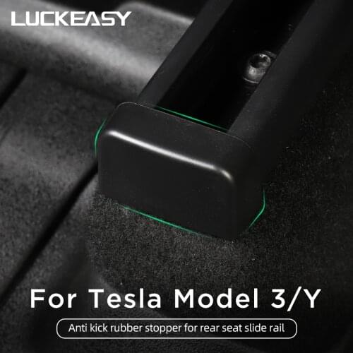 LUCKEASY Car Interior Function Accessories For tesla model 3 Model Y 2017-2021 Rear Seat Slide Rail Soft Rubber Plug Protection