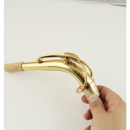 ALTO SAX curved neck saxophone into air saxophone Eb Alto Saxophone Neck Gold Lacquer Sax Parts 24.5mm