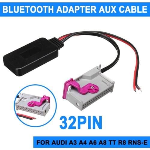 Wireless bluetooth Adapte Auto bluetooth Car Kit Music Audio Receiver Adapter For Audi A3 A4 A6 A8 TT R8 RNS-E 32Pinr Aux Cable
