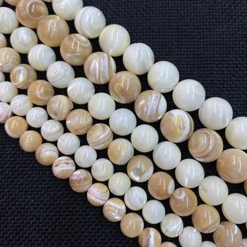 Natural Sea Shell Loose Beads Strand Round Shape Mother-of-pearl Beads DIY for Making Necklace Bracelets Accessories 8-12mm Size