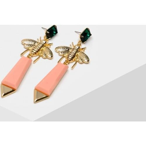 Amorita boutique bees earrings pink drop