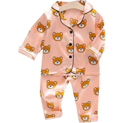 Spring Autumn Toddler Clothing Sets Childrens Pajamas Baby Boy Girl Clothes Sleepwear Kids Long sleeve coat Tops+long pants 2PC