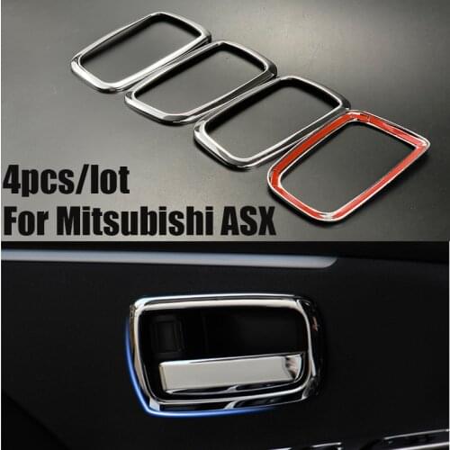 For Mitsubishi ASX ABS Chrome trim handle bowl decoration box ring 4PCS/lot for Mitsubishi ASX auto accessories