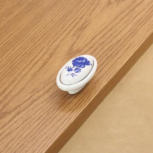 European Kitchen handle TV Cabinet ceramic pull knobs Rural Dresser Drawer handle Wardrobe Furniture door handle Bookcase handle