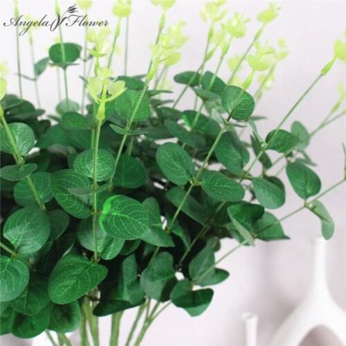 Artificial eucalyptus leaf Green plants branch Flower arranging accessories money leaves DIY wedding home garden decor plants