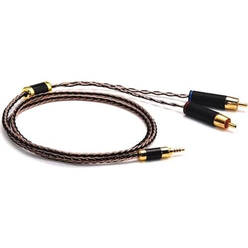 Hifi 2.5mm TRRS Balanced to 2 RCA Male Cable For Astell & Kern AK100II AK120II AK240 AK380 AK320 DP-X1