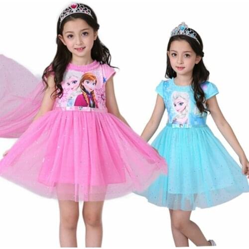Summer Anna Elsa Girls Dress Kids Sofia Princess Girls Dress Party Costume Cosplay Snow Queen Fantasy Baby Girls Dresses