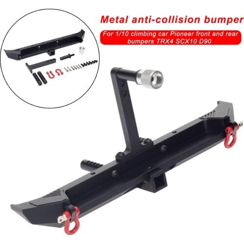 RC Car Metal Front Rear Bumper Parts for 1/10 RC SCX10 TRX4 D90 90046 90047 1/10 Models Replacement Accessories