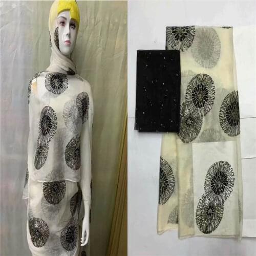 2020 Latest 7 Yards Fashion High Quality Soft Silk Chiffon Printed Hot Drilling Fabric For Lady Dress Sewing Material!LXF1010162