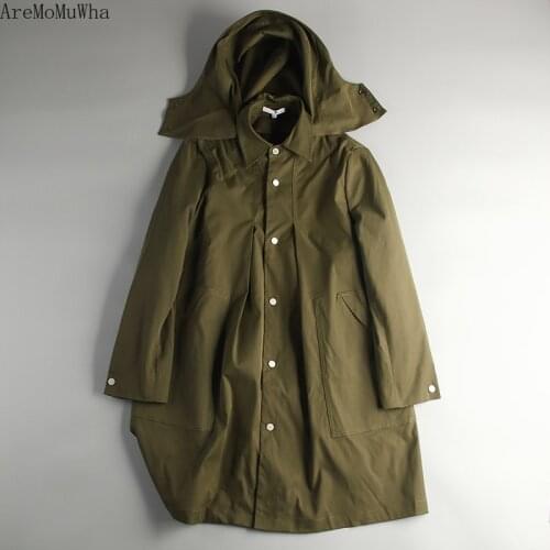 2020 Spring Autumn New High-quality Coat Designer Fashion Brand Long Hooded Mens Windbreaker Jacket trench harujuku fashion