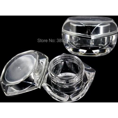 Plastic Cosmetic Empty Jar Pot Box Makeup Nail Art Bead Storage Container Transparent Cream F459
