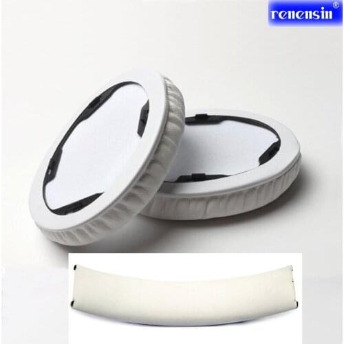 Renensin White Replacement Ear Pads headband for Beats By Dr.Dre Studio 1.0 Headset Cushion Cups Cover Headphone Repair Parts