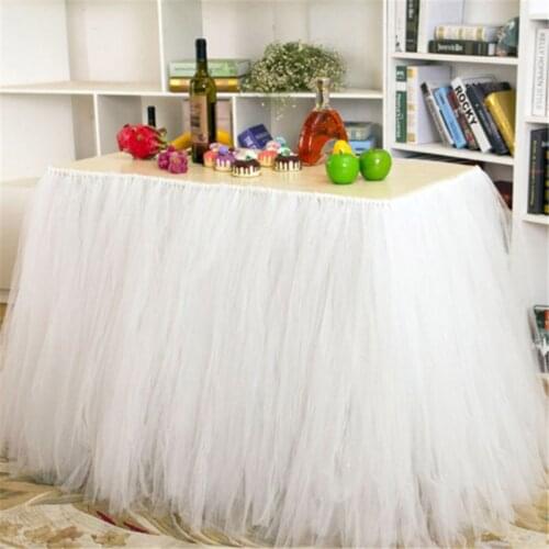 Table Skirt Cover Tutu Tulle Table Skirt Birthday Wedding christmas Festive Party Decor Table Cloth Tableware
