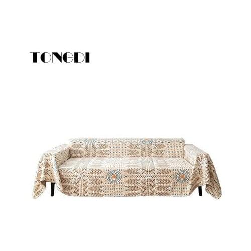 Tongdi Boho Modern Luxury Sofa Cover Couch Towel Artistic Elegant Knitted Wool Lace Fringed Seat Decor For Parlour Living Room