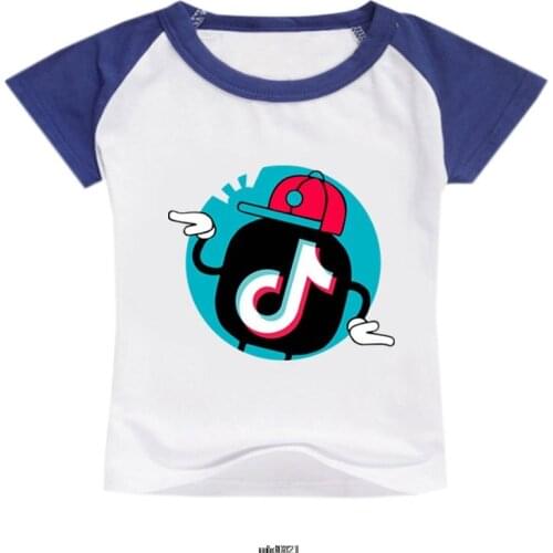 Tik Tok Kid Girls T Shirt Short Sleeve Clothes Princess Tik Tok Sweet Cotton Boys Children T-Shirt