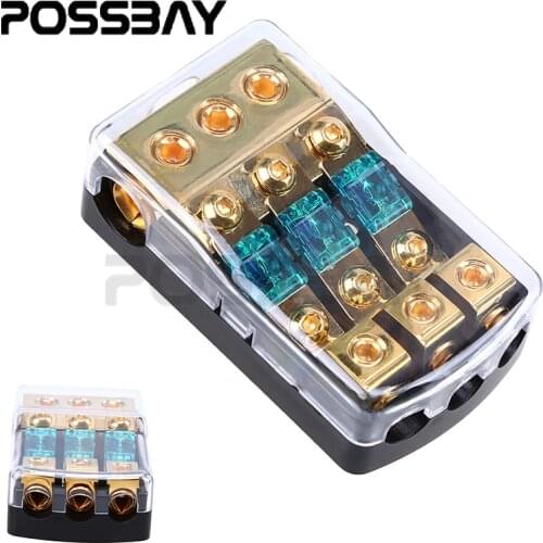 1 In 3 Ways Out Fuse Holder Fusebox Universal For VW/BMW/Audi/Ford/Toyota 30A/60A/80A/100A/150A Car Stereo Audio Fuseholder