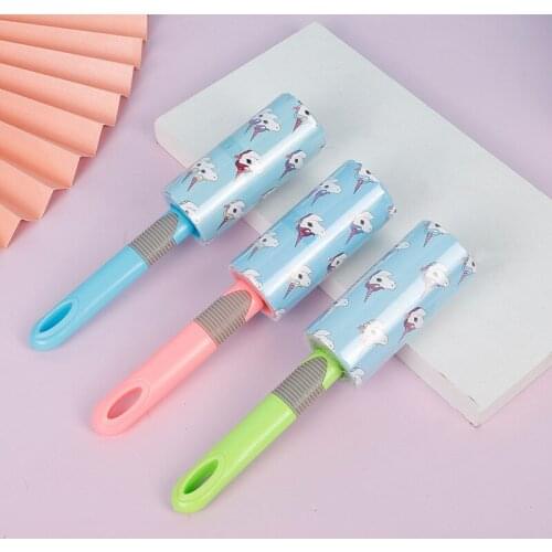 Explosive Detachable Color Handle Roller Pet Hair Sticking Device Pet Cat Hair Cleaning Brush Essential For Pets Accessories