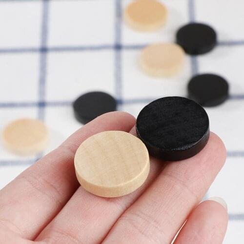 100% Brand New and High Quality 30pcs Wooden Draughts Checkers Backgammon Chess Pieces for Kid Board Game 2 Dice
