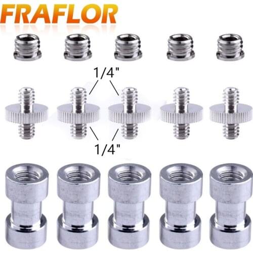 15pieces Camera DSLR SLR 1/4" Male to 1/4" Male Threaded Metal Screw Adapter Kit For Camera Tripod Stand Mount Accessories