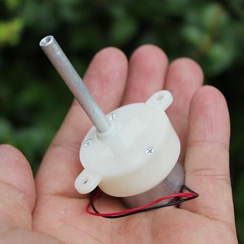 300 Long Shaft DC Geared Motor DC12V 10RPM DC Motor with Wire Small Positive and Negative Slow Speed Motor, Shaft Diameter 5mm