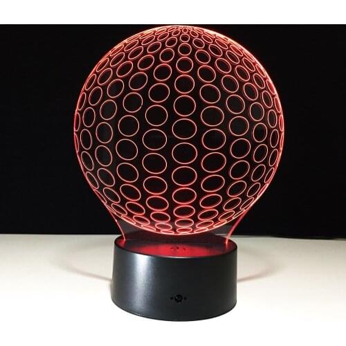 Novel Golf 3D LED Nightlights Circle Ball of Acrylic Table Lamp Living Room Bedroom Exquisite Birthday Gift for Children