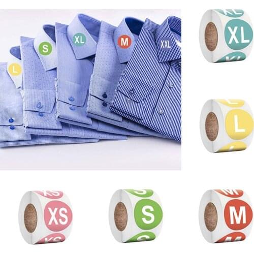 500Pcs/Roll Clothing Size Sticker Self Adhesive Sticky White Label Writable Stickers Garment Tags Round Blank Note Labels