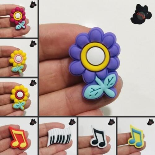 8PCS PVC Cute Music Fridge Magnetic Sticker Musical Note Piano Keybord Flower Refrigerator Magnets Kids Gifts Office Supplies