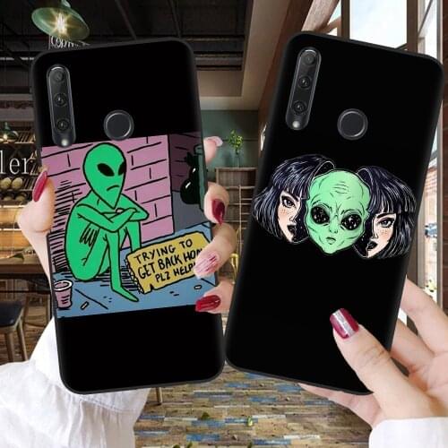 Phone Cases For Honor 10 20 30 Lite 10i 30i 8X 9X Pro 10X Lite Bumper Aesthetics Cartoon Alien Space Cover For Honor 10i Shell