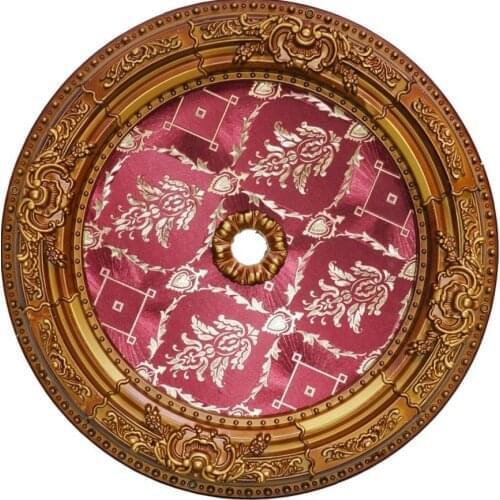 Decorative Round Designed Vintage Looking Ceiling Medallion for Chandeliers Damask Pattern 60cm 23.62