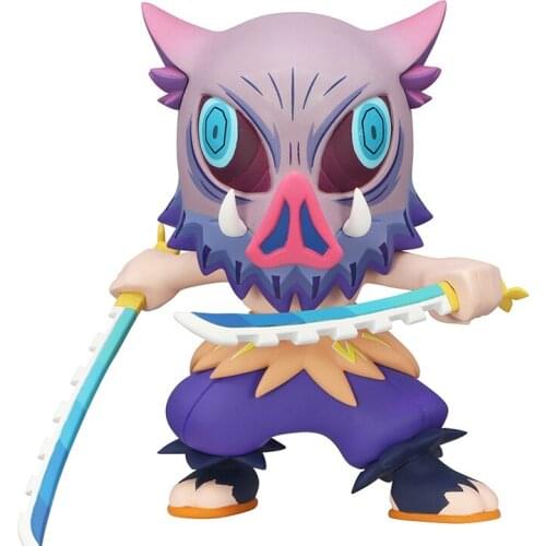 Pre-Sale Demon Slayer Anime Hashibira Inosuke Action Figures 13 Cm Q Version Model Hand-Made PVC Peripheral Collectible Toy Gift