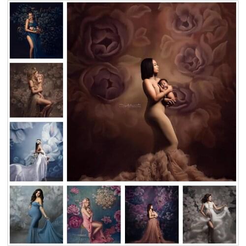 Photography Backdrops Oil Painting Flowers Pregnant Maternity Baby Portraits Studio Newborn Floral Photo Shoot Background Props