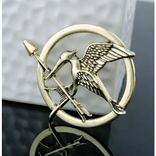 Hunger Games Brooch Pin Bird Eagle Arrow Logo Badge Vintage Fashion Hot Animal Game Movie Jewelry For Men Women Kids Wholesale