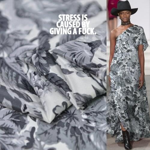 Printed chinese silk fabric meter anti-crease crepe de chine silk fabric shirt dress crepe fabric wholesale silk cloth