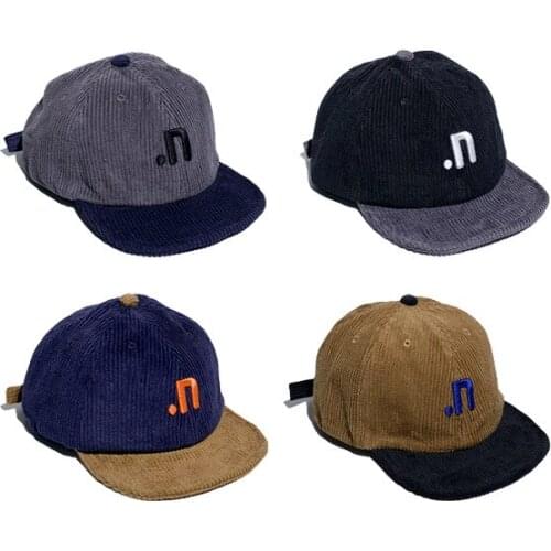 Short Brim Baseball Cap Solid Color Hats for Women Men Color Matching Sport Cap Outdoor Visor Cap Casual Snapback Corduroy Hats