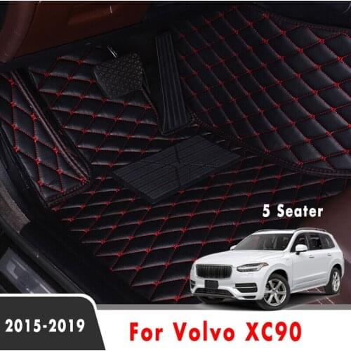 LHD For Volvo XC90 2019 2018 2017 2016 2015 5 Seater Car Floor Mats Waterproof Anti Dirty Leather Carpets Styling Custom Protect