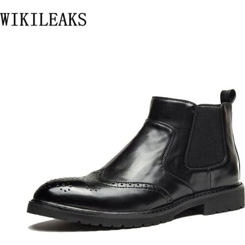Snow Boots for Men Male Leather Shoes Men Ankle Boots Man Chelsea Boots Shoes for Men 2021 Luxury Designer Shoes Zapatos Hombre