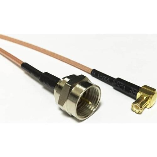 New F Male Plug Switch MCX Male Right Angle pigtail cable RG178 Wholesale 15CM 6" for wifi antenna